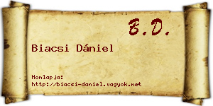 Biacsi Dániel névjegykártya